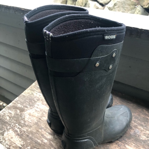 Bogs Neo-Tech Tall Black Boots Waterproof Kettering Rain -15 degree Boots Sz W9 - Picture 5 of 11